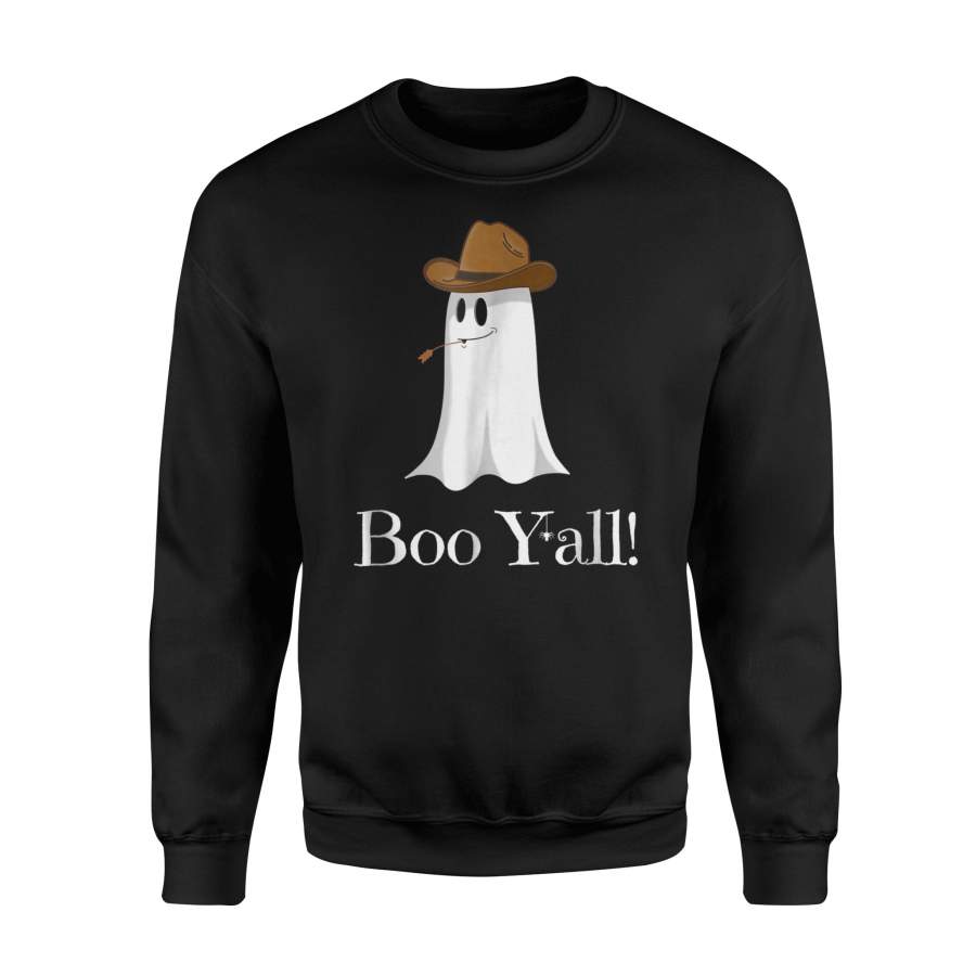 Boo YAll! Funny Halloween Cowboy Hat Ghost Halloween Sweatshirt