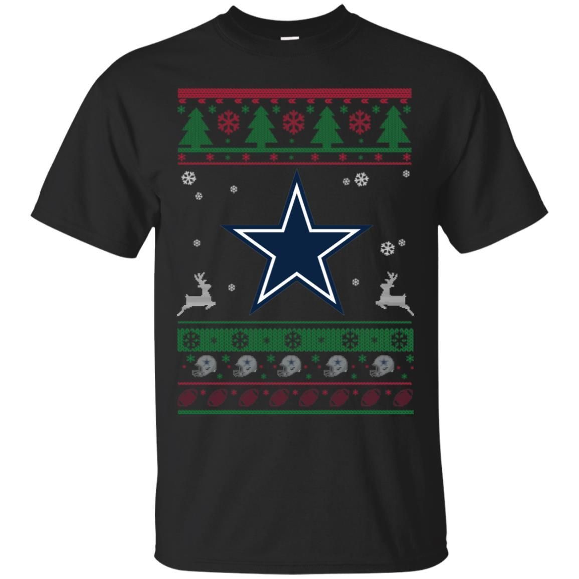 Dallas Cowboys Logo Football Teams Ugly Christmas Sweater Men T-Shirt