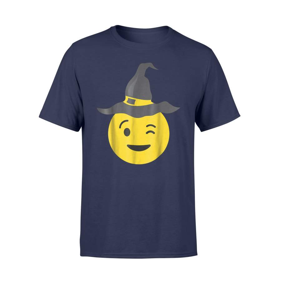 Emoji Wink Blink Winky Witch Hat Funny Halloween t shirt