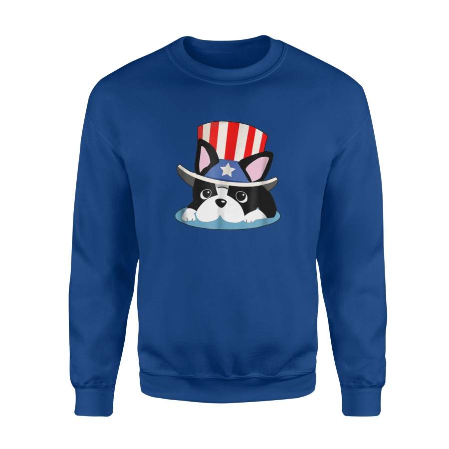 Boston Terrier 4th Of July Uncle Sam Hat July 4 Sweatshirt