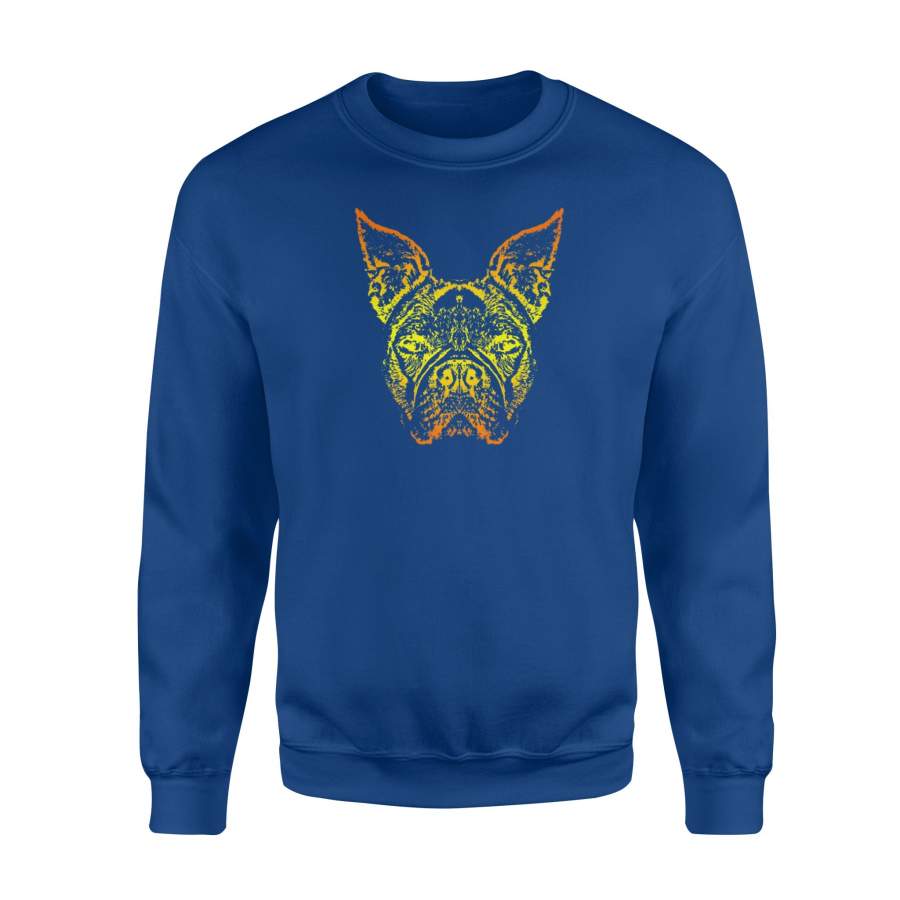 Boston Terrier Beach Vacation Style Sunset Sweatshirt