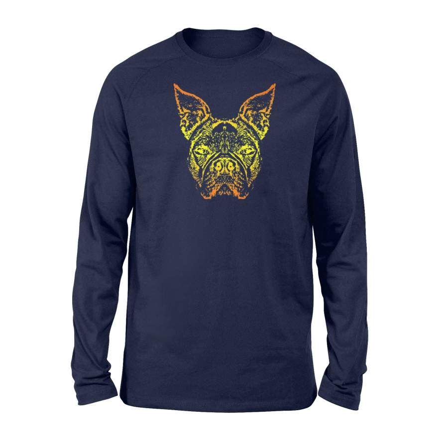 Boston Terrier Beach Vacation Style Sunset Long Sleeve T-Shirt