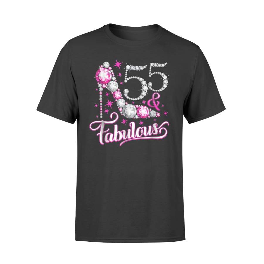 55 Birthday . Fifty-Five And Fabulous For Lady T-shirt