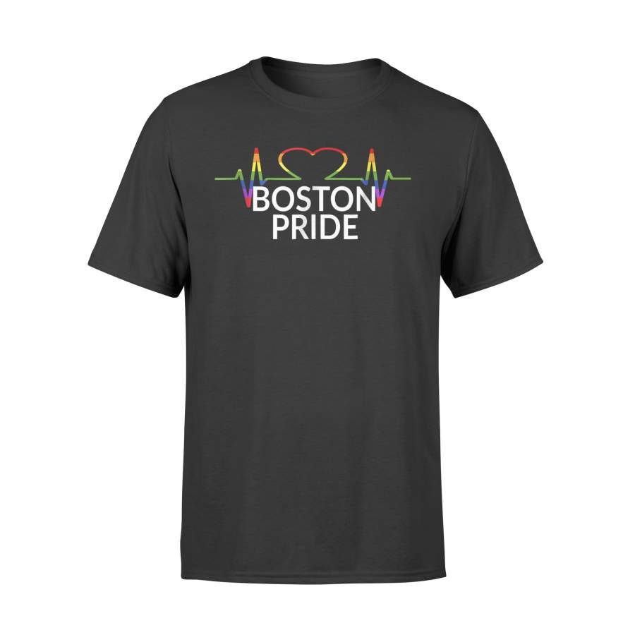 Heartbeat Boston LGBT LGBTQ Rainbow Flag Gay Pride T Shirt