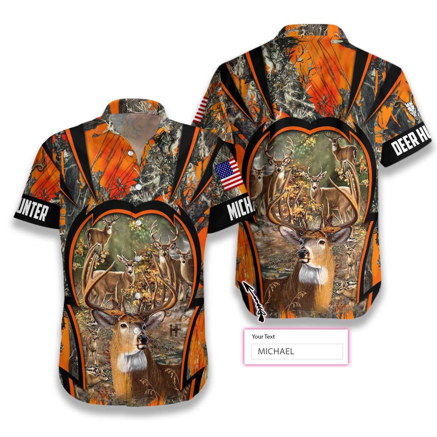 Personalized Name Deer Hunting EZ26 2512 Custom Hawaiian Shirt