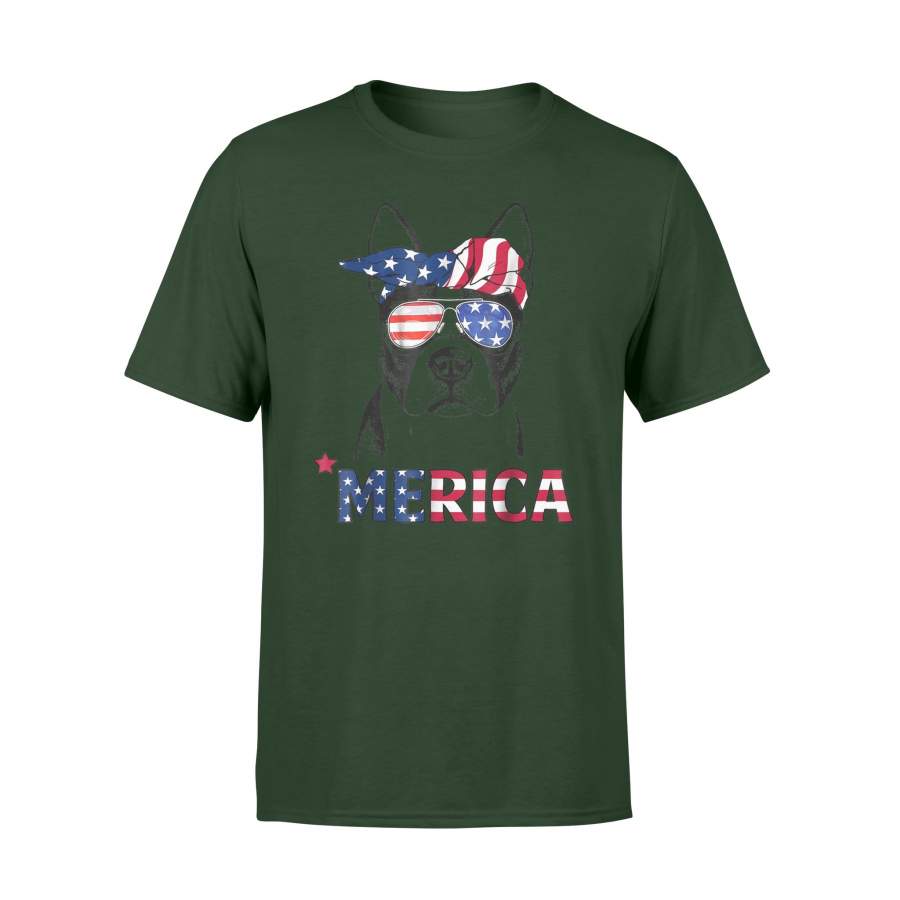 Boston Terrier Mom Usa American Flag For 4th Of July T-Shirt