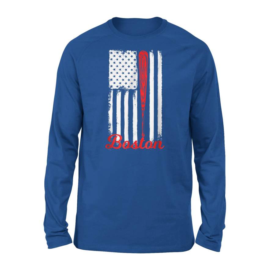 Boston Baseball American Flag Premium Long Sleeve T-Shirt