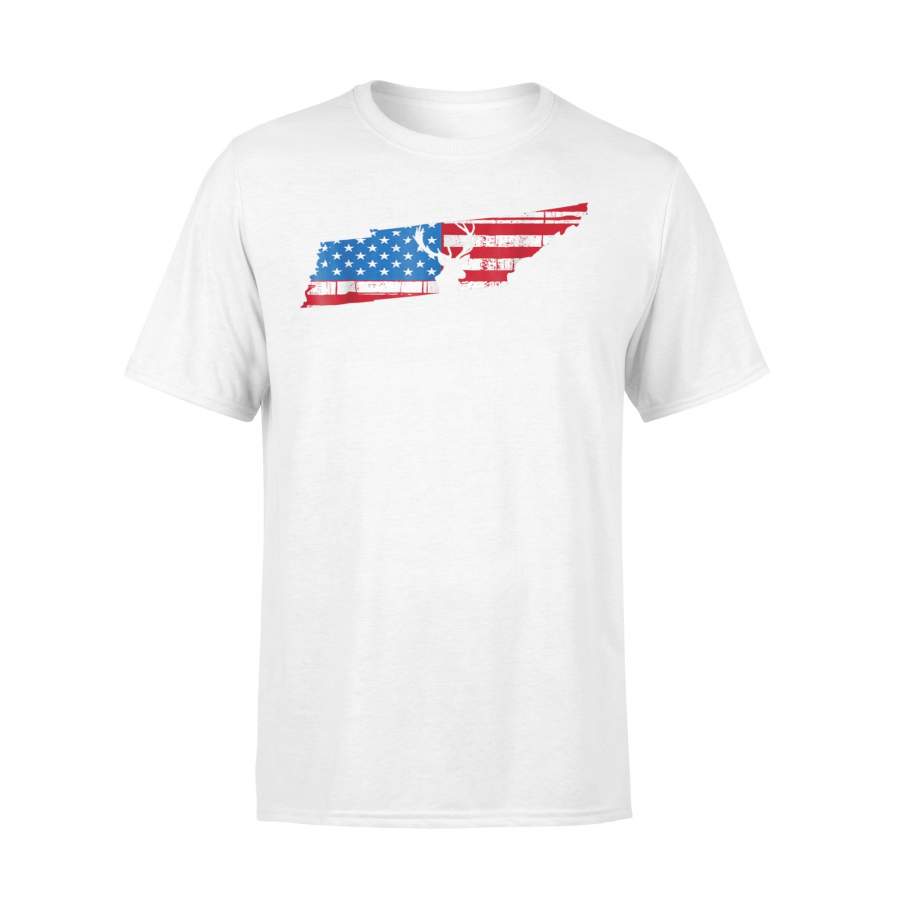 American Flag Tennessee Deer Hunting Patriotic Premium T-Shirt