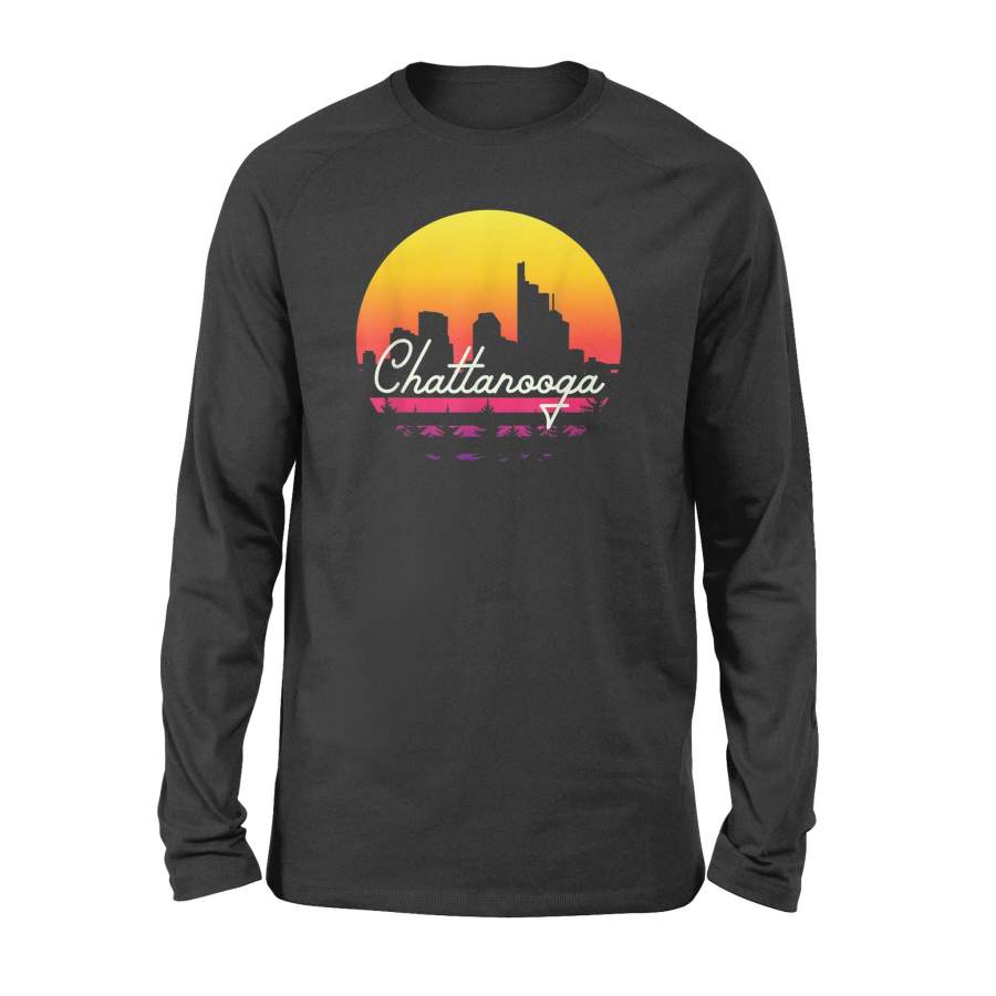 Chattanooga City Tennessee Sunset Graphic T Shirt Souvenir – Standard Long Sleeve