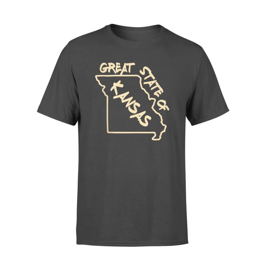 Great State of Kansas Missouri Funny Marker Correction Meme T Shirt – Standard T-shirt