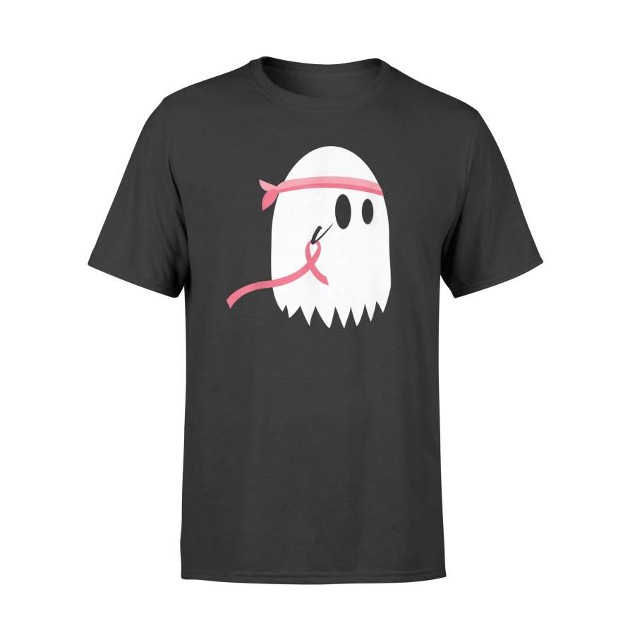 In October We Wear Pink Ribbon Ghost Boo Halloween Gift T-Shirt – Standard T-shirt