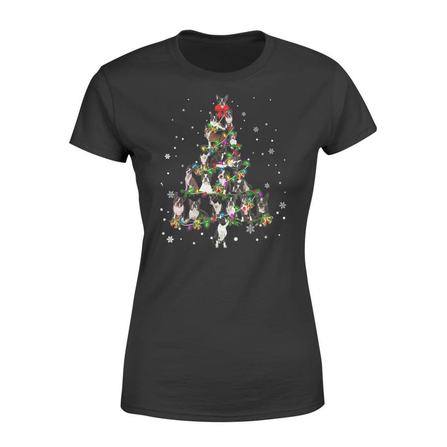 Boston Terrier Dog Christmas Tree T Shirt – Standard Women’s T-shirt