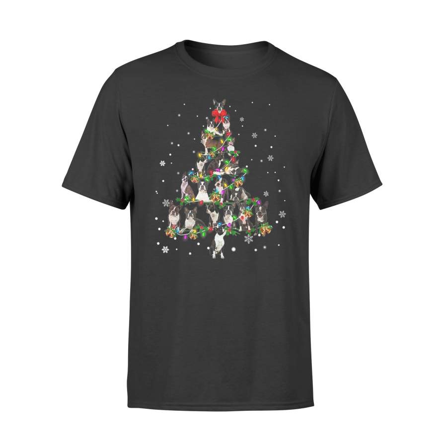 Boston Terrier Dog Christmas Tree T Shirt – Standard T-shirt