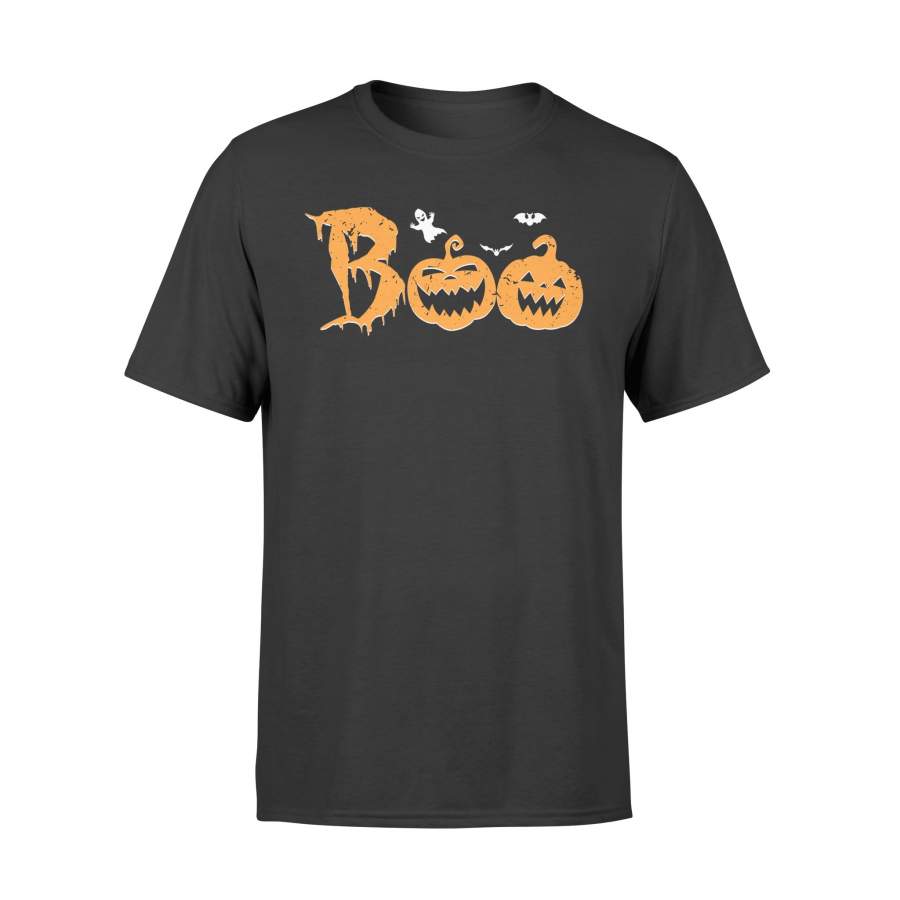 Halloween T-Shirt Boo Pumpkin T Shirt With Bat And Ghost Shirt – Standard T-shirt