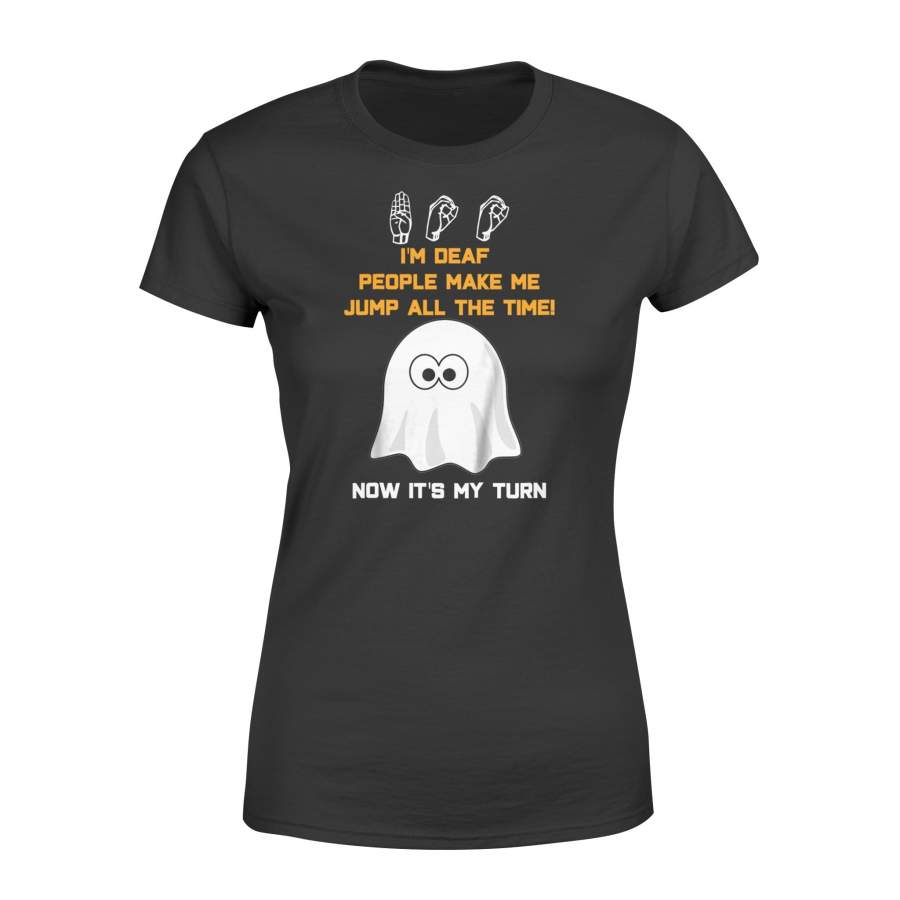 Boo Ghost ASL Halloween T-Shirt Sign Language – Standard Women’s T-shirt