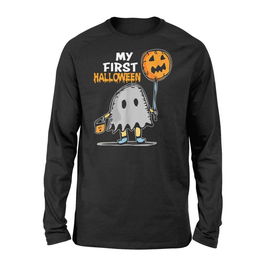 Halloween T-Shirt Ghost Pumpkin T-Shirt My First Halloween Shirt – Standard Long Sleeve