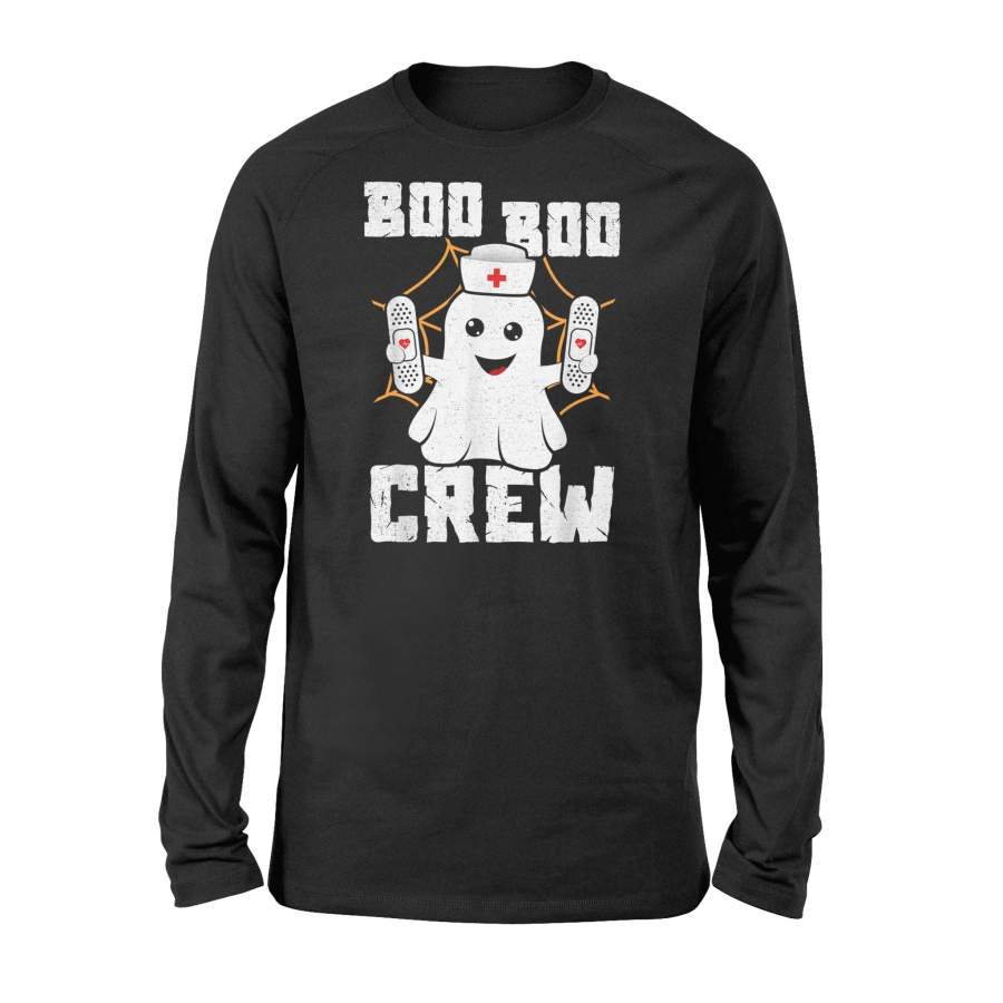 Boo Boo Crew T Shirt Ghost Nurse Halloween T-Shirt – Standard Long Sleeve