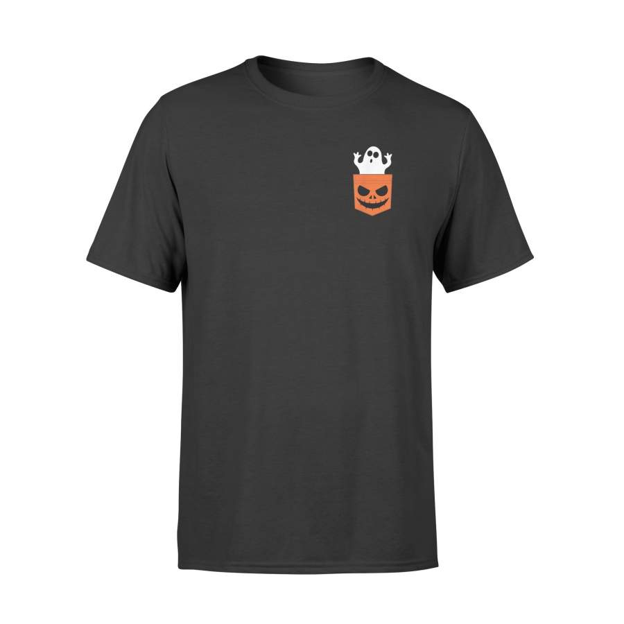 Halloween T-Shirt Pocket Scary Ghost T-Shirt – Standard T-shirt