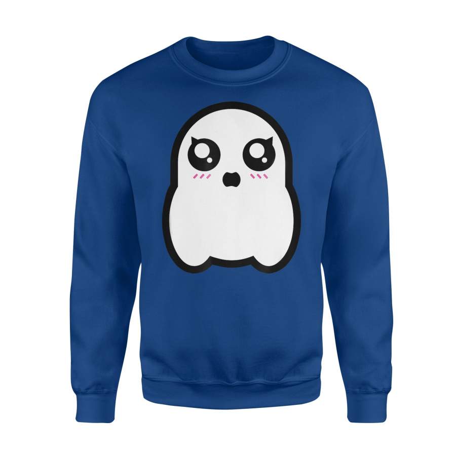 Halloween T-Shirt Cute Ghost T-Shirt Kawaii Halloween Boo – Standard Fleece Sweatshirt