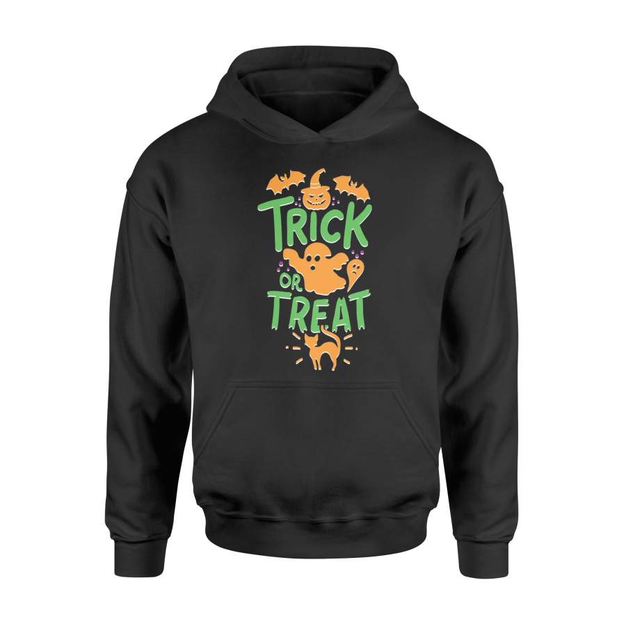 Halloween T Shirt Trick Or Treat T-Shirt Bat Ghost Pumpkin Cat Shirt – Standard Hoodie