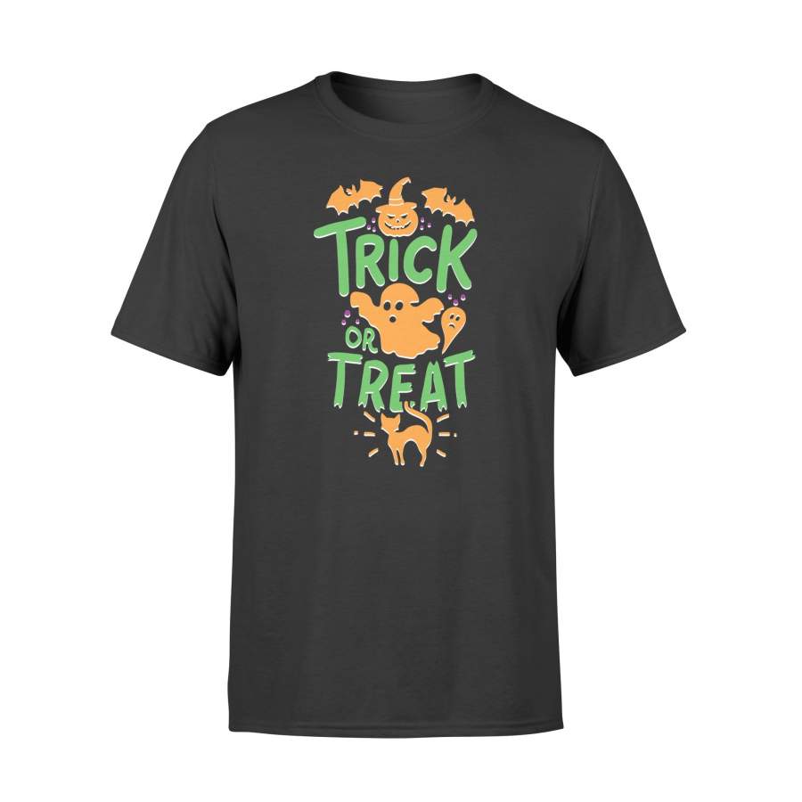 Halloween T Shirt Trick Or Treat T-Shirt Bat Ghost Pumpkin Cat Shirt – Standard T-shirt