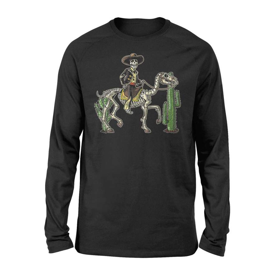 Halloween T Shirt Day of the Dead Halloween Ghost Rider T-Shirt – Standard Long Sleeve