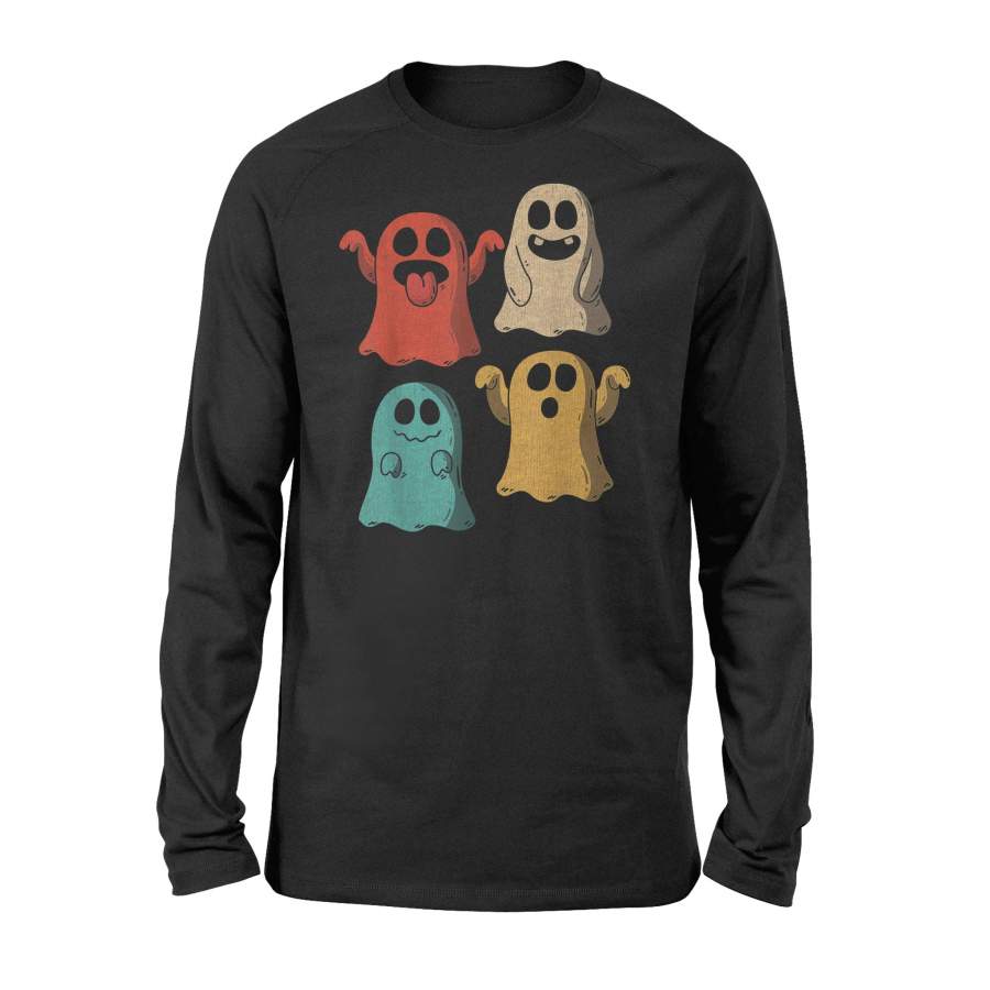 Halloween T Shirt Vintage Ghost Halloween T Shirt – Standard Long Sleeve