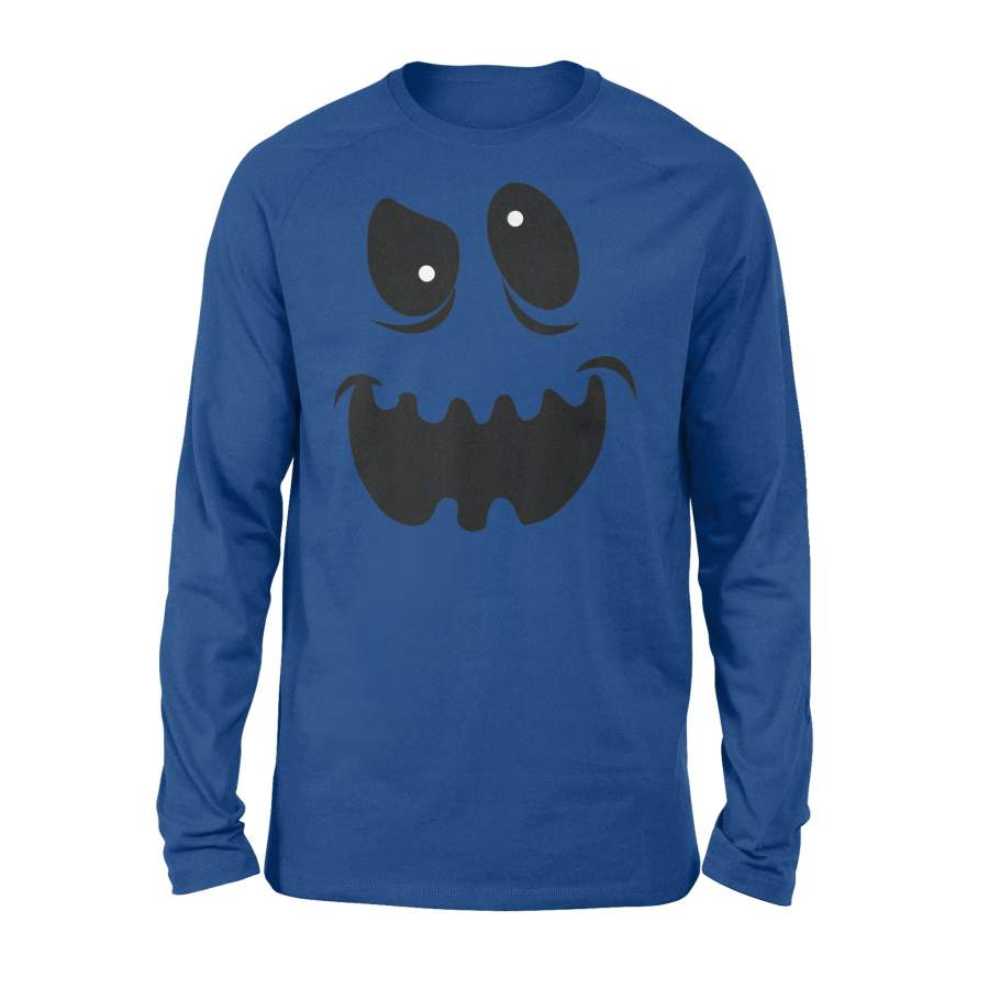 Halloween T Shirt Crazy Eyes Smiling Ghost Halloween T-Shirt – Standard Long Sleeve