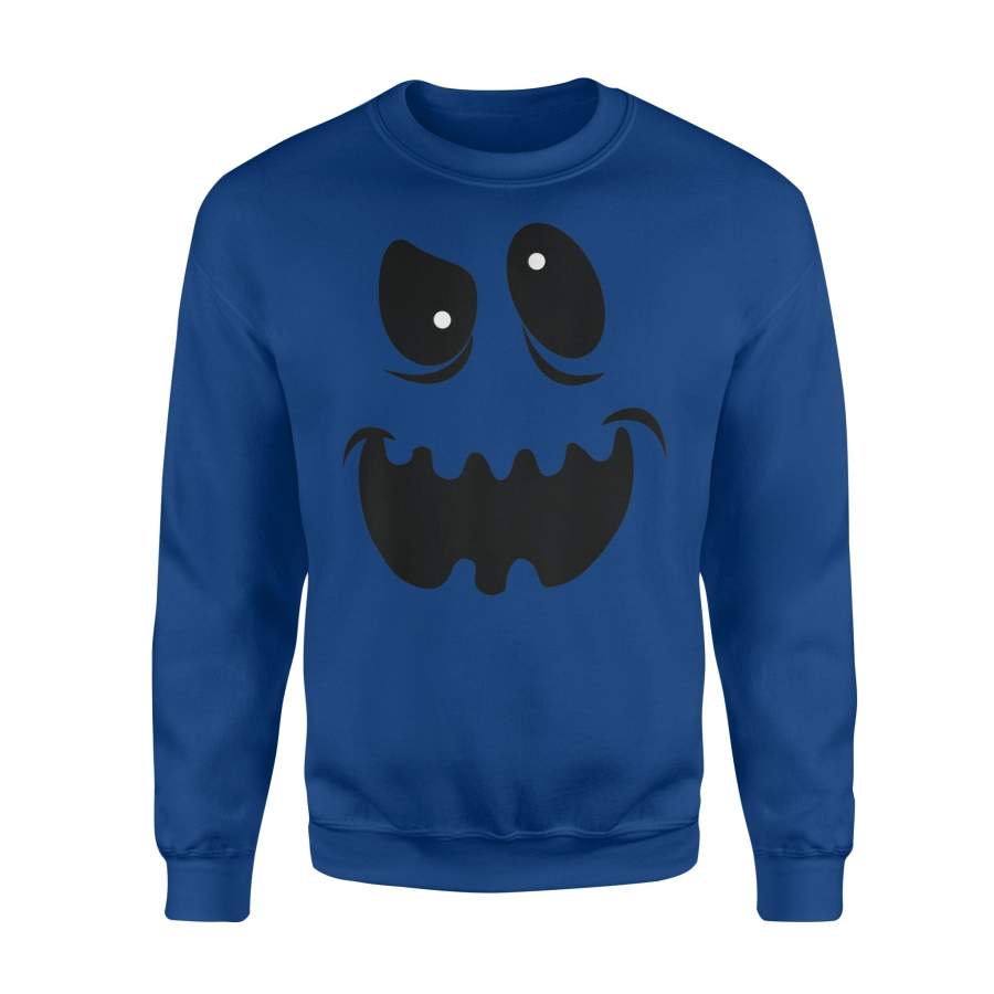 Halloween T Shirt Crazy Eyes Smiling Ghost Halloween T-Shirt – Standard Fleece Sweatshirt