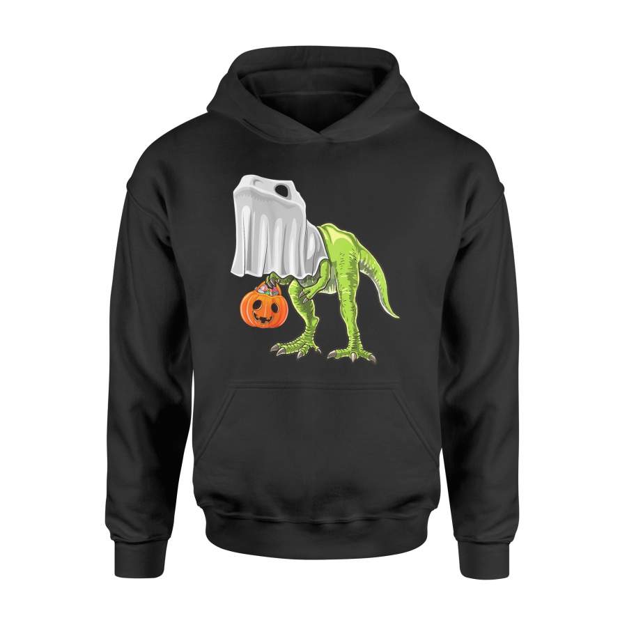 Halloween Tshirt T-Rex Dinosaur Ghost Trick or Treat Tshirt – Standard Hoodie