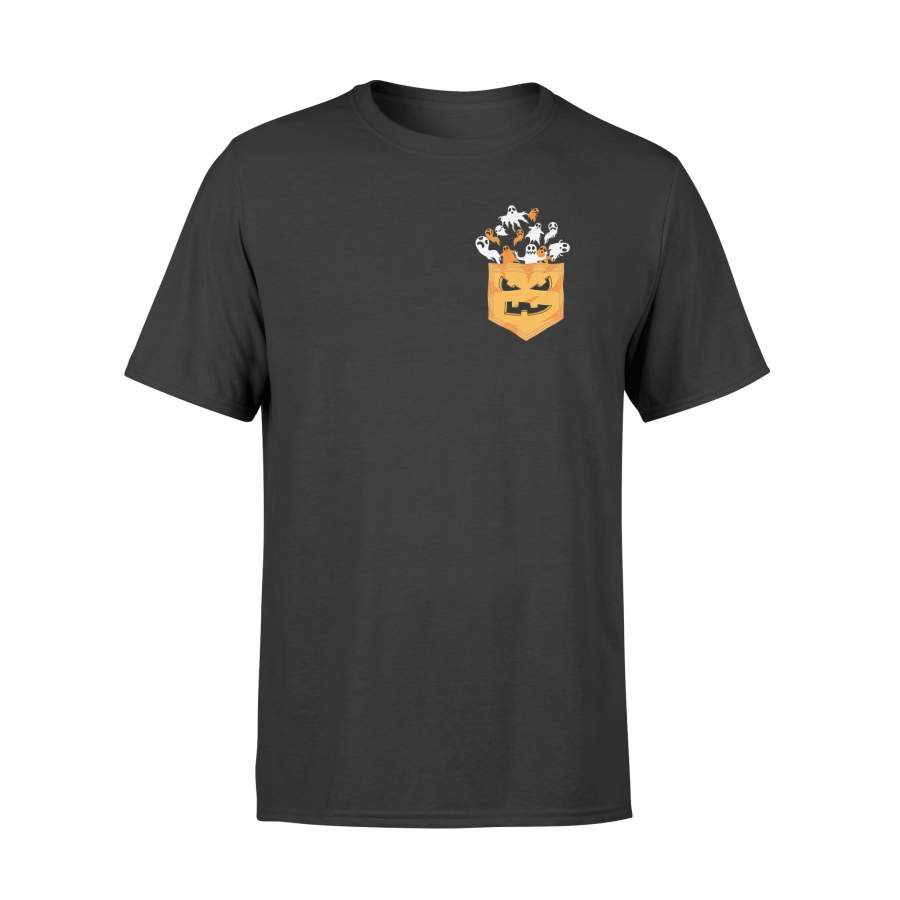 Halloween T Shirt Spooky Ghost Pumpkin Pocket Shirt – Standard T-shirt