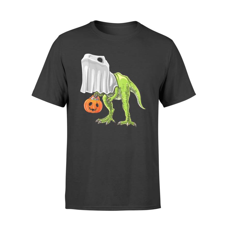 Halloween Tshirt T-Rex Dinosaur Ghost Trick or Treat Tshirt – Standard T-shirt