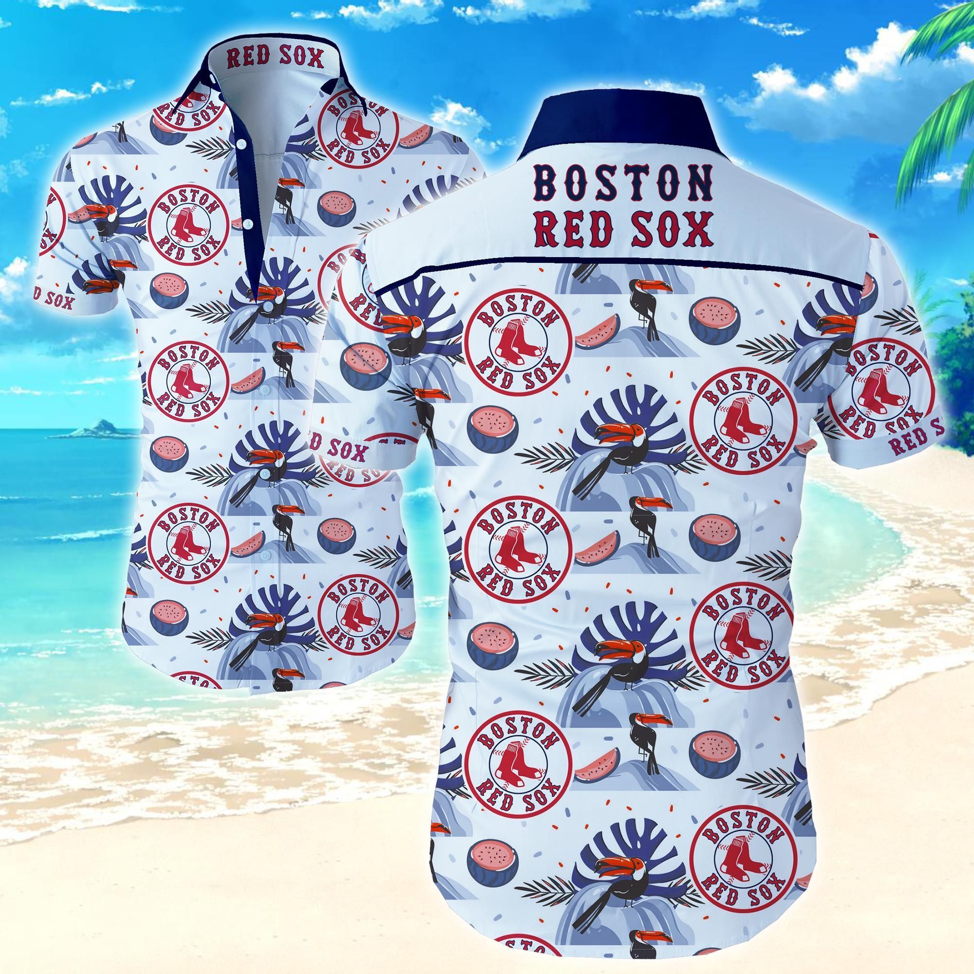 Boston Red Sox Hawaiian Shirt 3d