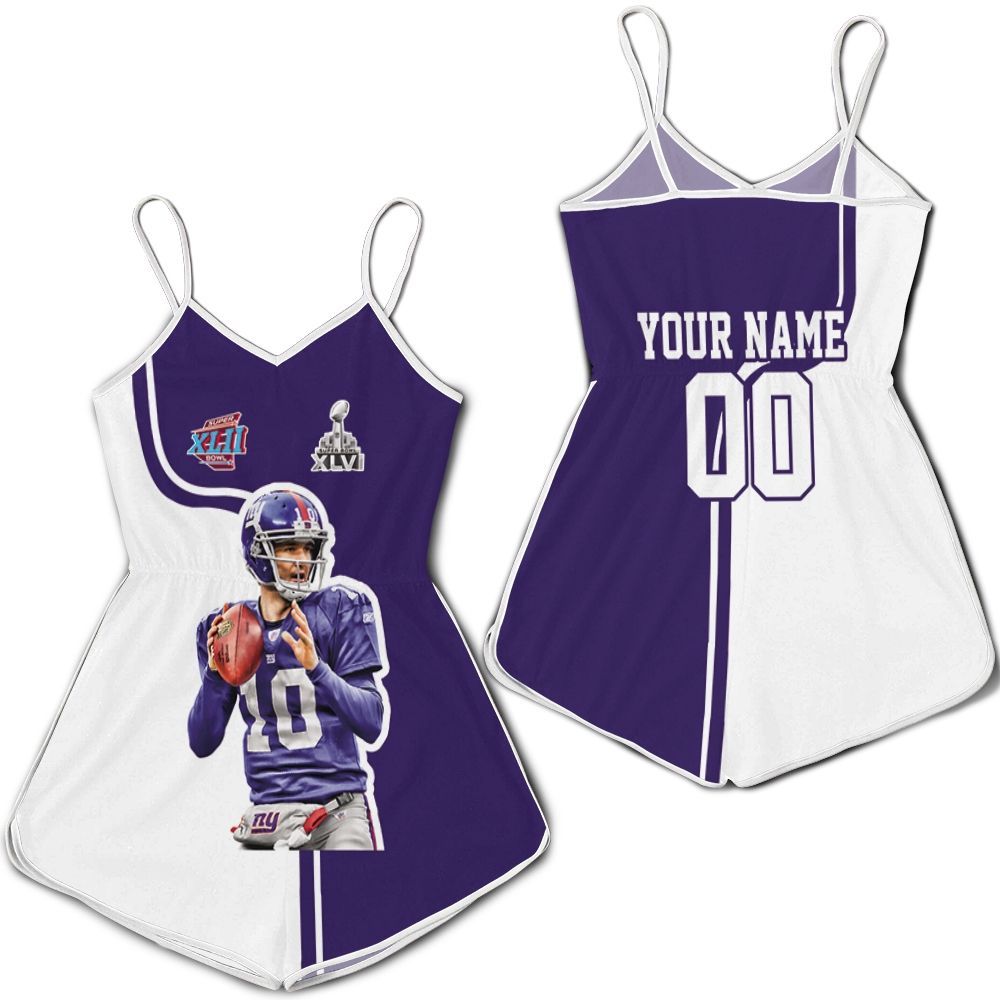 Eli Manning New York Giants Fan Personalized 3D Romper