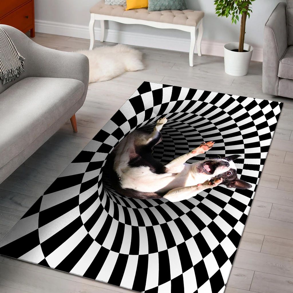 Boston Terrier 3d illusion carpet 17 NDO0350