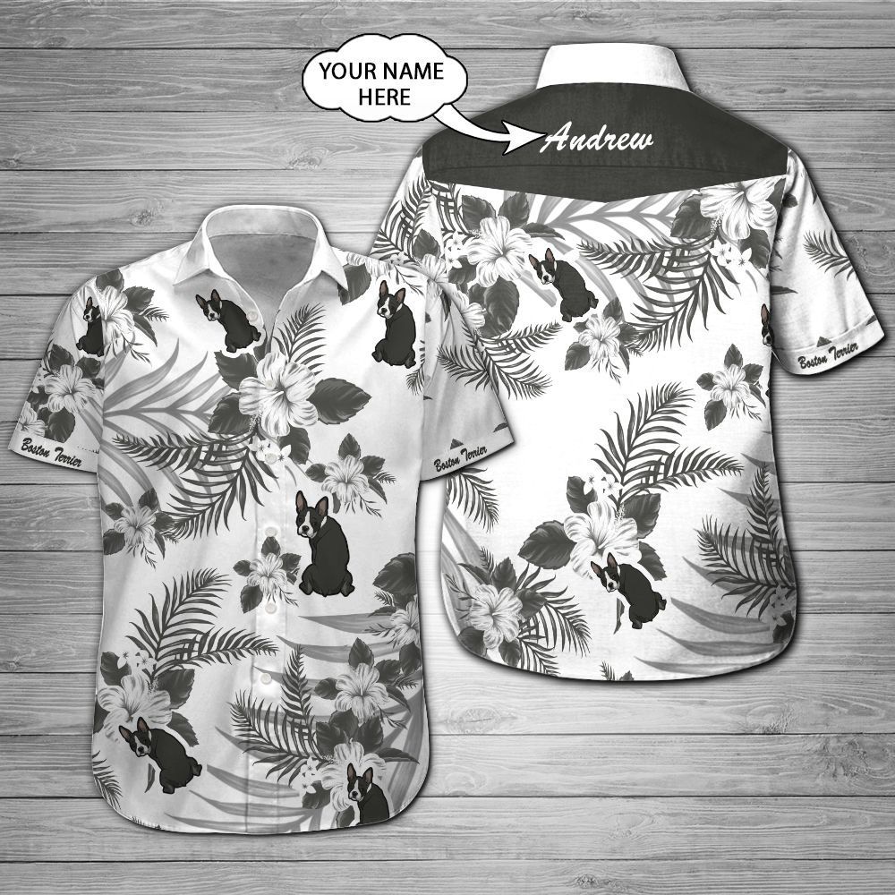 Boston Terrier Custom Name Hawaiian Shirt 201 ND4330