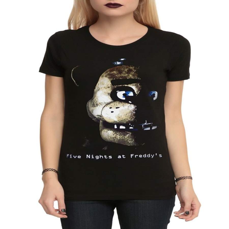 Five Nights At Freddy’S Freddy Fazbear Girls T-Shirt Women Cotton Short Sleeve Black Funny T-Shirt