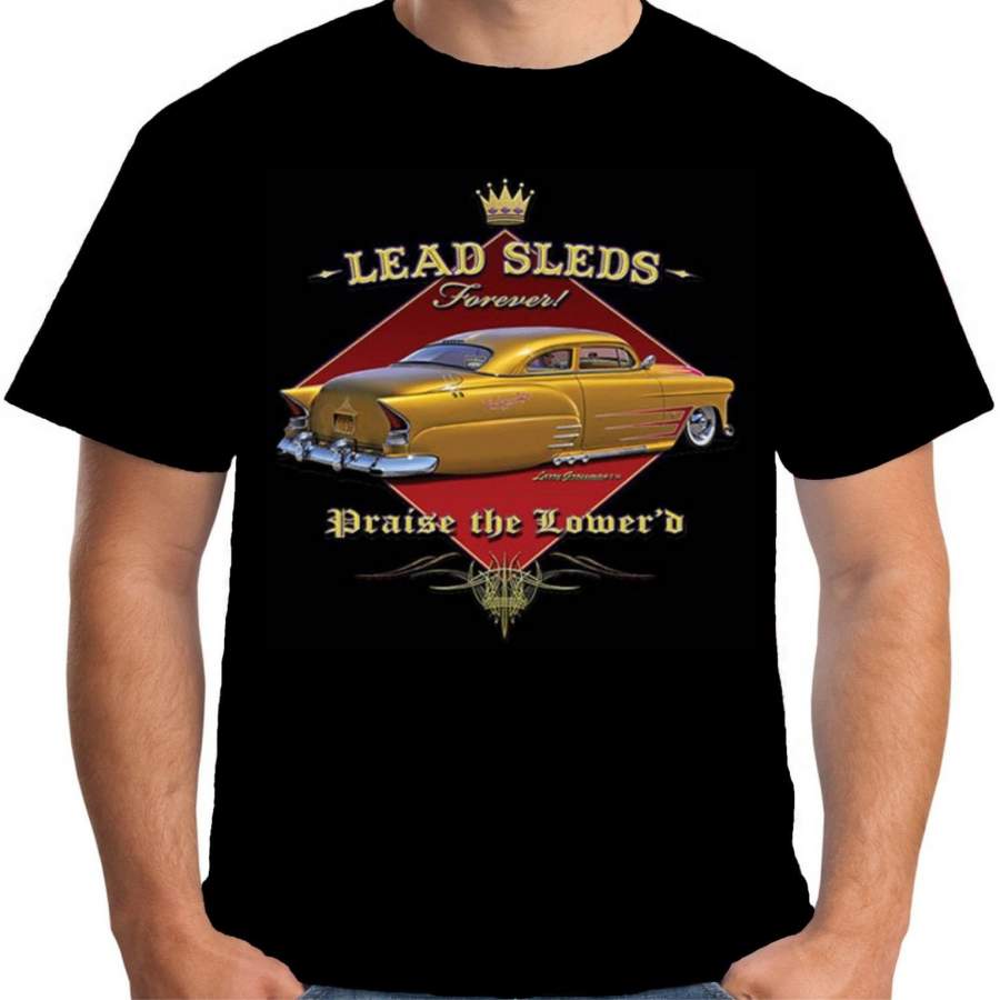 Lead Sled Custom Car Hot Rod Lowrider Mercury Mens T-Shirt