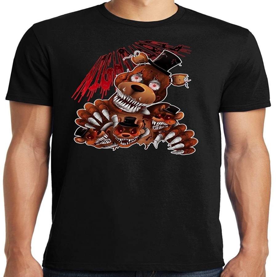 Fnaf Five Nights At Freddy’S Nightmare Freddy Adult T-Shirt Anime Casual Clothing T Shirt Men Short Sleeve