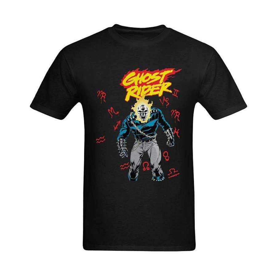 Hip Hop Short Sleeve Casual Printed Tee Zombie Ghost Skeleton Men’S Ghost Rider Comics T-Shirt