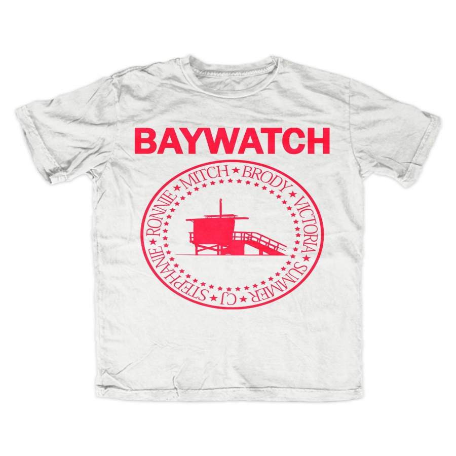 Baywatch 2 T-Shirt Weiss Lifeguard David Hasselhoff ,Miami,Florida,Lifeguard