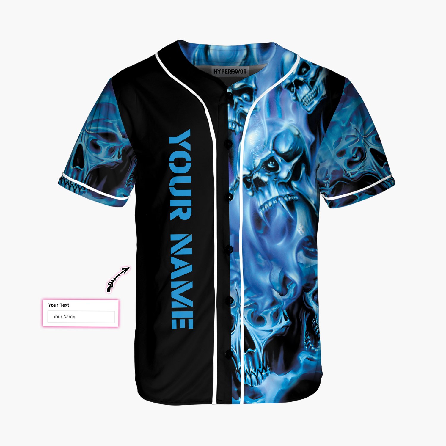 Blue Skull Ghost Personalized Shirt Custom Baseball Jersey