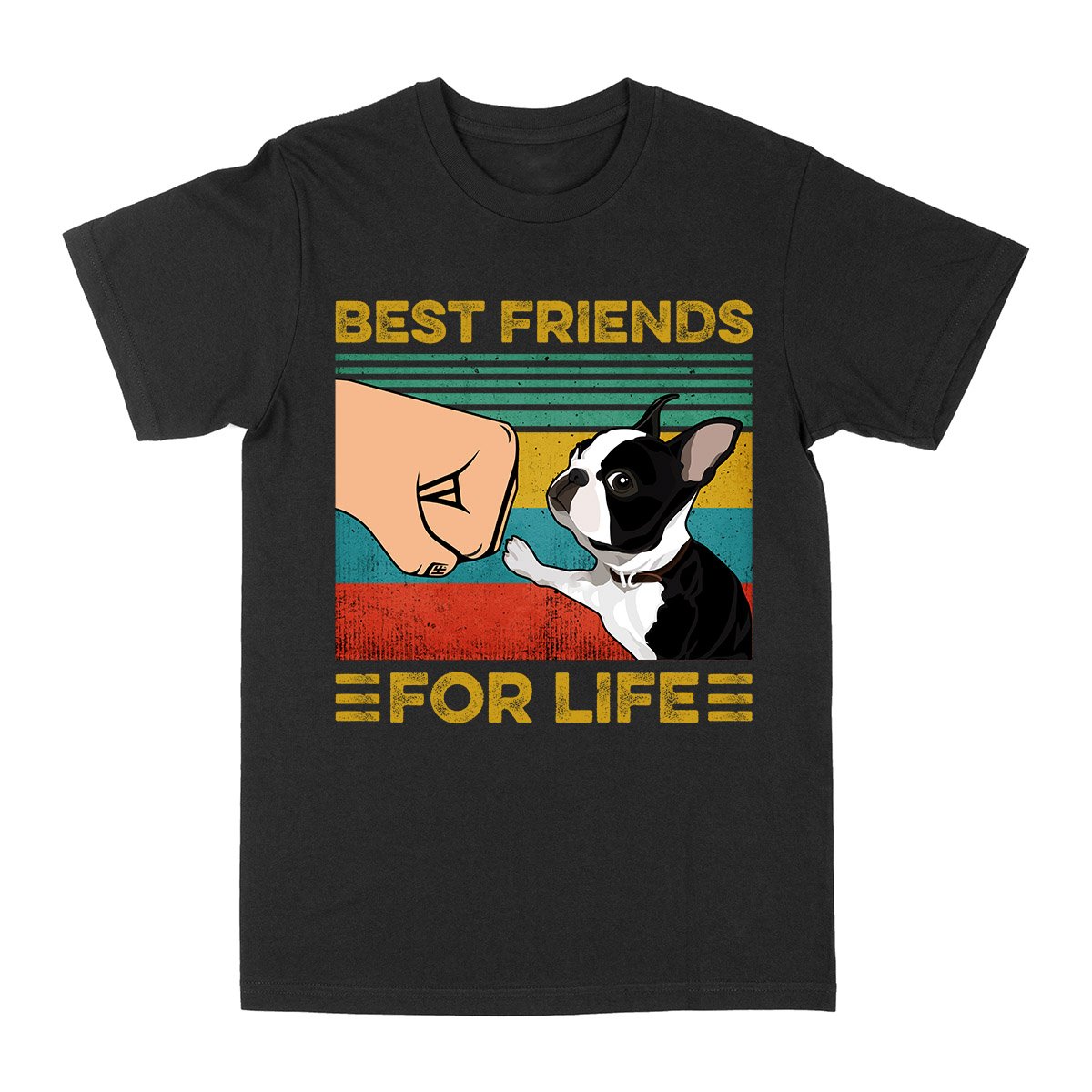 Boston Terrier Best Friends For Life 01 Ez03 1104 Classic T-Shirt