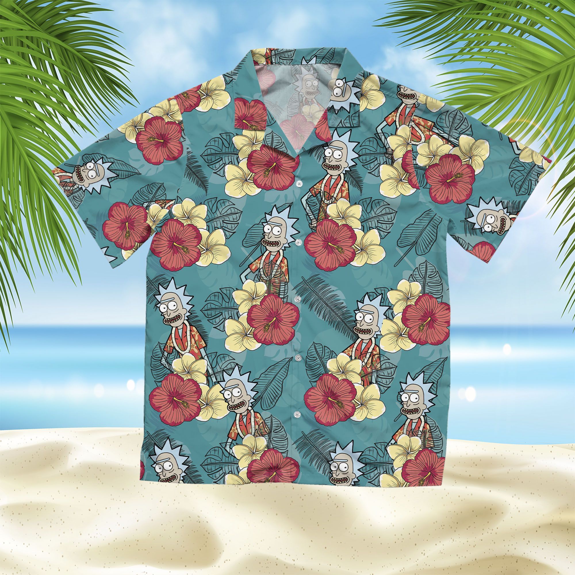 Rick And Morty Flamingo Hawaiian Shirt