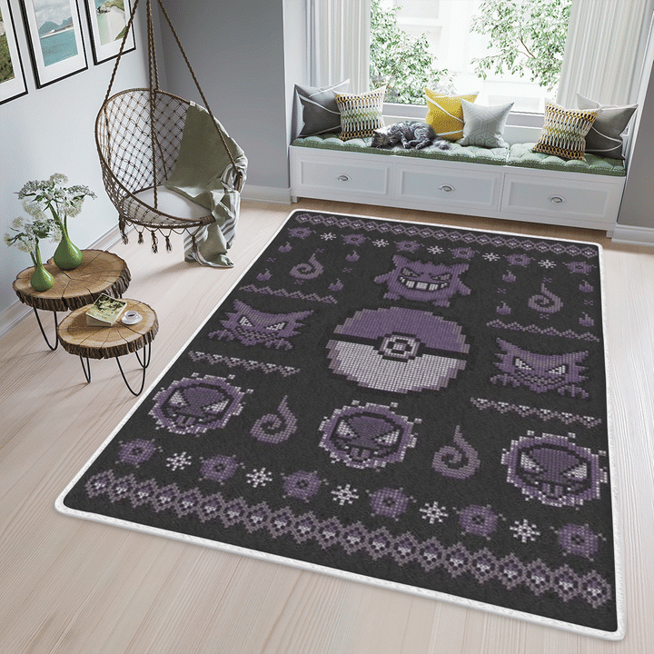 Gengar Pokemon 8 Bit Rug