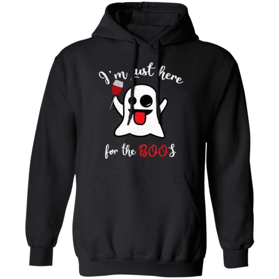 funny just here for the boos ghost wine tasting halloween Hoodie