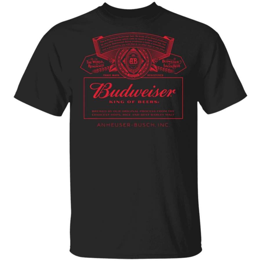 Budweiser Can Label Coffee Mug Unisex Men Women Tshirt