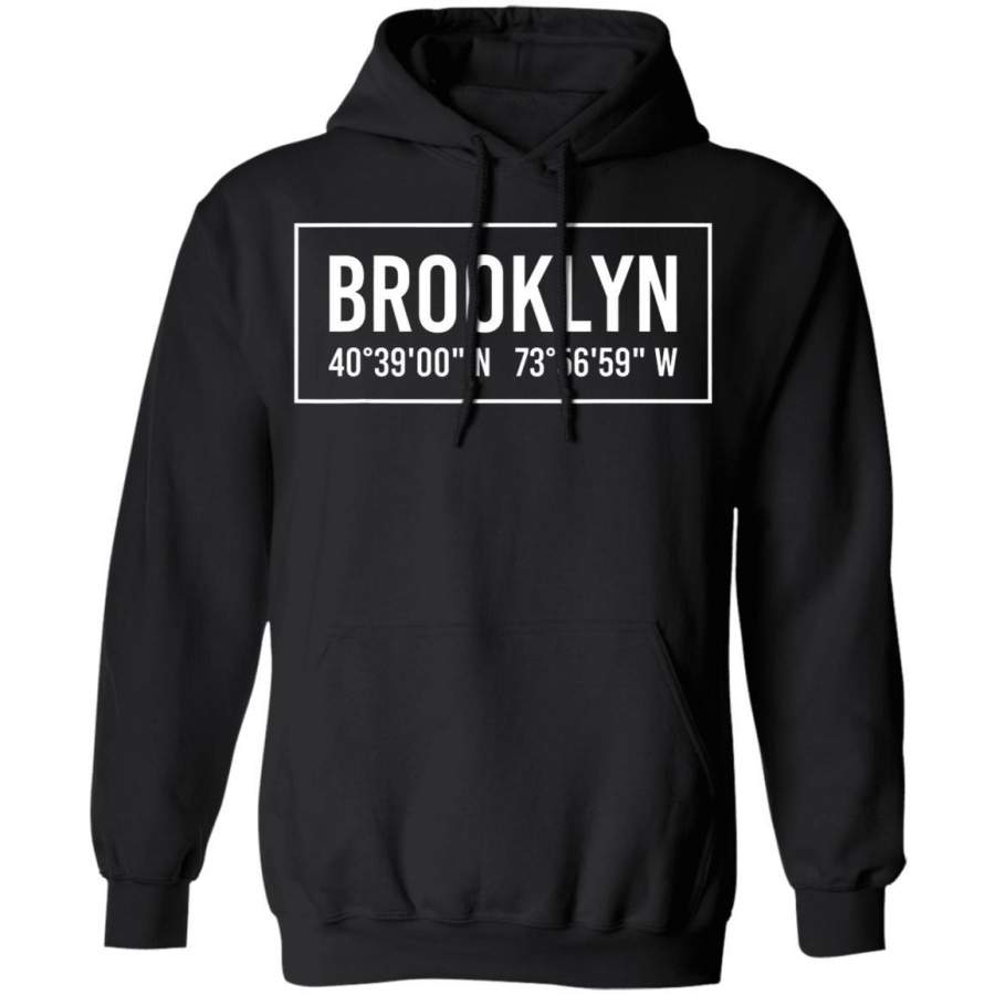 BROOKLYN NY NEW YORK Funny City Coordinates Home Roots Gift Hoodie