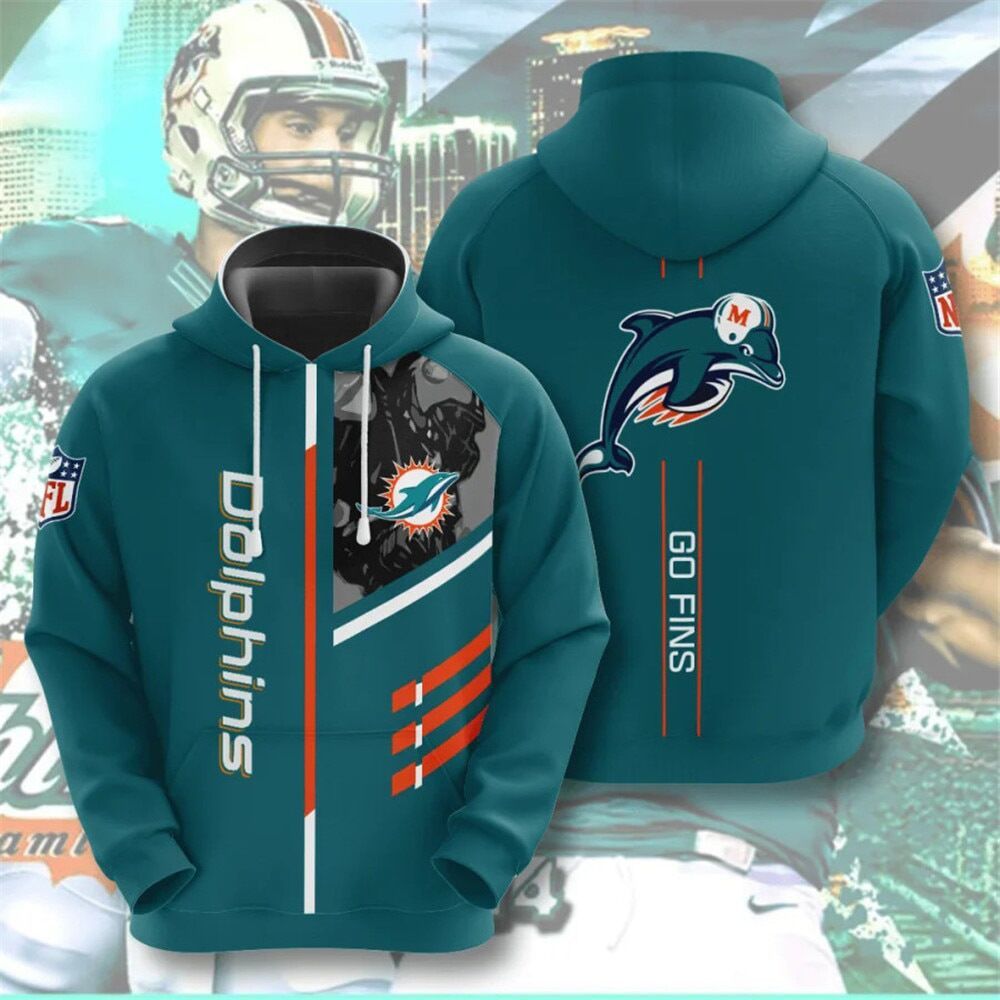 3D Digital Print Football Team Dolphins Sports Pullover Hoodies