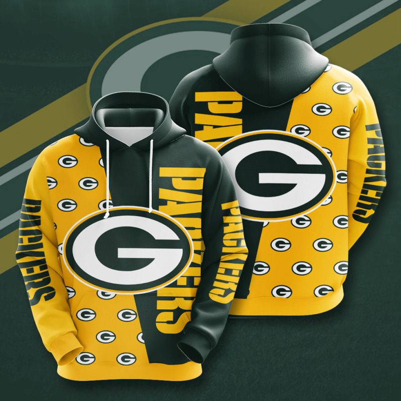 3D DIGITAL PRINT SPORTS SWEATSHIRT PULLOVER HOODIES GREEN BAY PACKERS